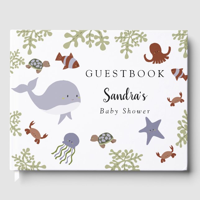 Livro De Visitas Sob o costume de Chá de fraldas do mar (Frente)
