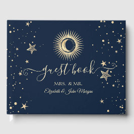 Livro De Visitas Sol Dourado Celestial E Estrelas Da Lua