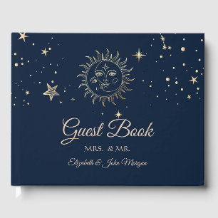 Livro De Visitas Sol e Lua Dourados Celestiais