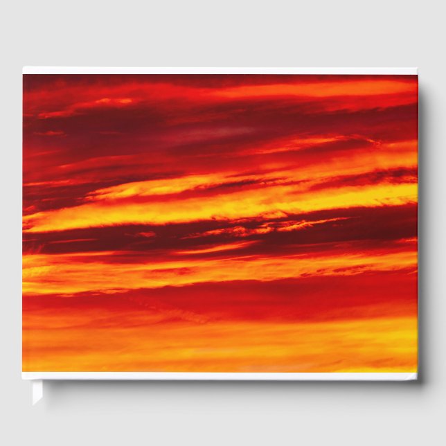 Livro De Visitas Sol vermelho brilhante (Frente)