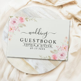 Livro De Visitas Sophisticated Blush Rose Wedding Celebration