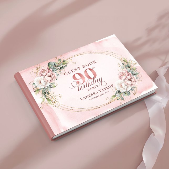 Livro De Visitas Sparkling Blush Pink Gold Eucalyptus 90th Birthday (Sparkling Blush Pink Gold Eucalyptus 90th Birthday Book

)