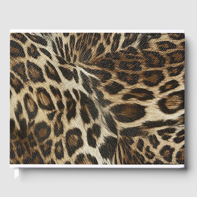 Livro De Visitas Spiffy Leopard Spots Leather Grain (Frente)