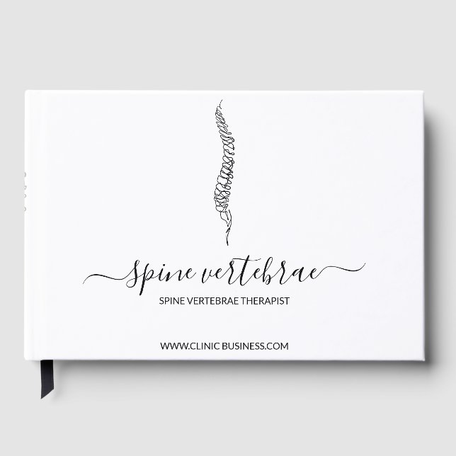 Livro De Visitas Spine Logo Chiropractor Doctor (Frente)