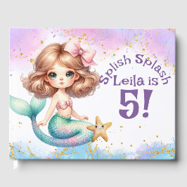 Livro De Visitas Splash Splash Smermaid Party Birthday Guest Book