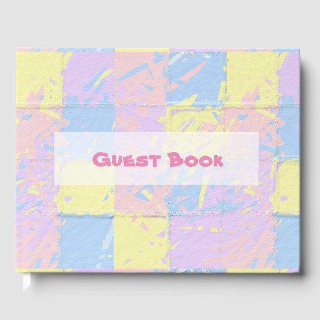 Livro De Visitas Splatter de pintura de Primavera do Pastel (Frente)