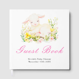 Livro De Visitas Spring Lamb Baby Shower Guest Book