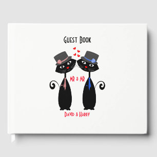 Livro De Visitas Sr. e Sr. Cute Cats Personalizados