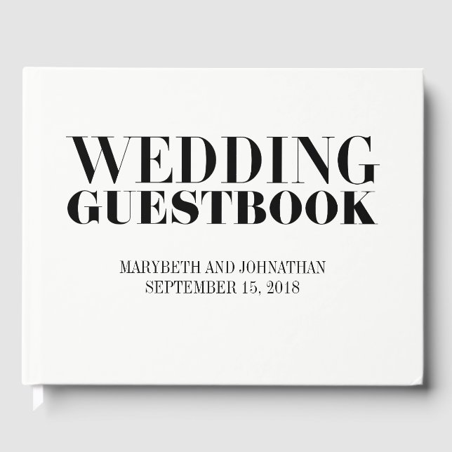 Livro De Visitas Sr. e Sra. Modern Bold Wedding Guest Book (Frente)