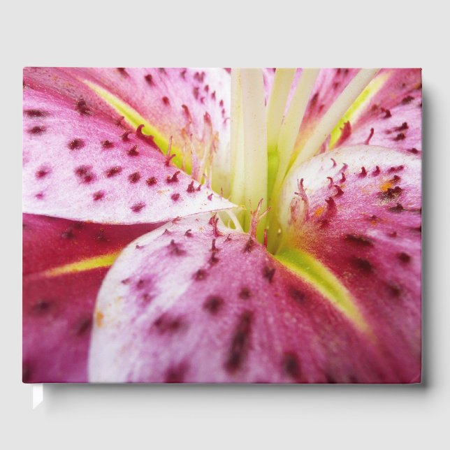 Livro De Visitas Stargazer Lily Bright Magenta Floral (Frente)