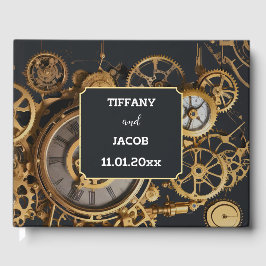 Livro De Visitas Steampunk Extravaganza Vintage Cogs Guest Book