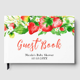 Livro De Visitas Strawberries and Daisies Baby Shower