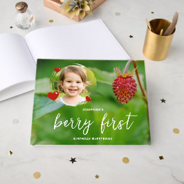 Livro De Visitas Strawberry Kid's Custom Photo Berry First Birthday