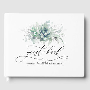 Livro De Visitas Succulents Greenery Wedding Guest Book