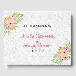 Livro De Visitas Suco Branco E Flores