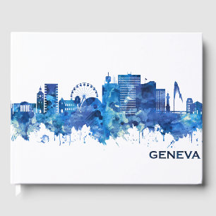 Livro De Visitas Suiça de Genebra azul-Skyline