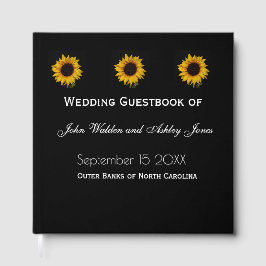 Livro De Visitas Sunflower Water Droplets Wedding Guest Books