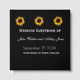 Livro De Visitas Sunflower Water Droplets Wedding Guest Books
