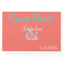 Sunset Hearts Coral Wedding Monograma