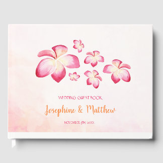 Livro De Visitas Sunset Plumeria Watercolor Wedding