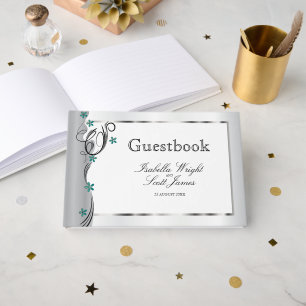 Livro De Visitas Swirl Jade Floral Design - Guia