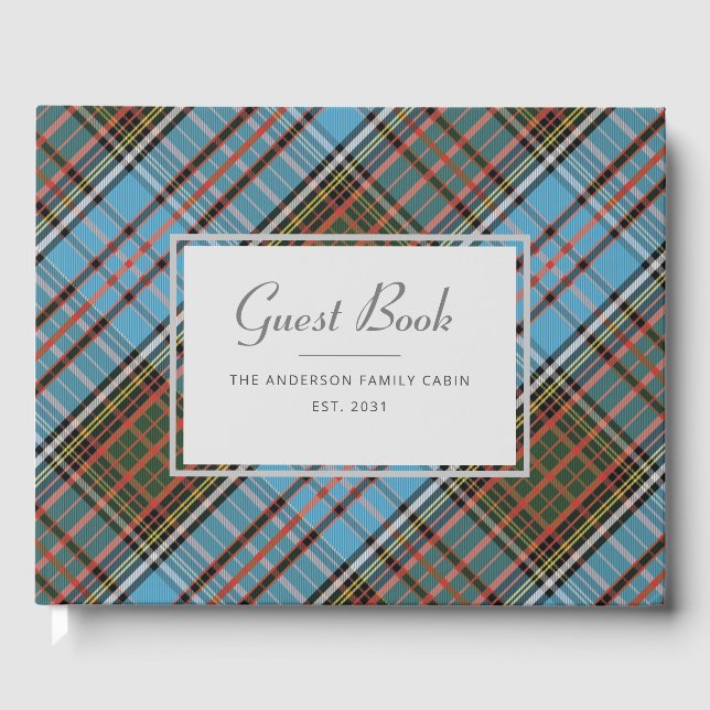 Livro De Visitas Tartan da Família Personalizada Russa do Armazém x (Frente)