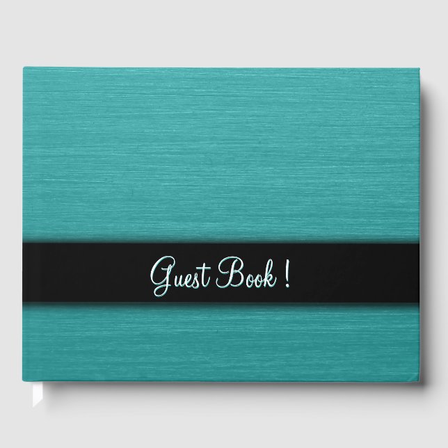 Livro De Visitas Teal Guest Book escovado (Frente)