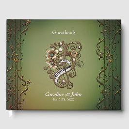 Livro De Visitas Teclado de piano inclinado.