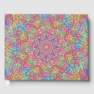 Livro De Visitas Tecno Coloração Vintagem Fractal Caleidoscópio
