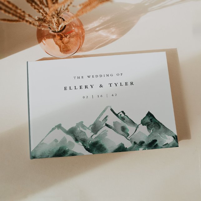 Livro De Visitas Terra | Casamento de Watercolor Mountain (Criador carregado)