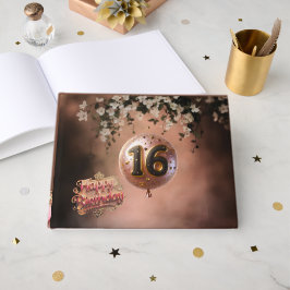 Livro De Visitas Terracotta Bloom 16 Aniversário Quente Elegante