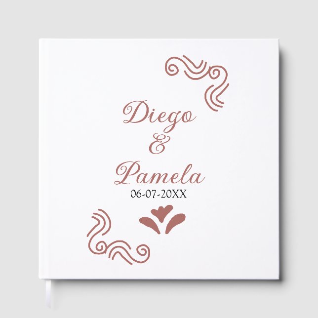 Livro De Visitas Terracotta casal de casamento russo negro em Espan (Frente)