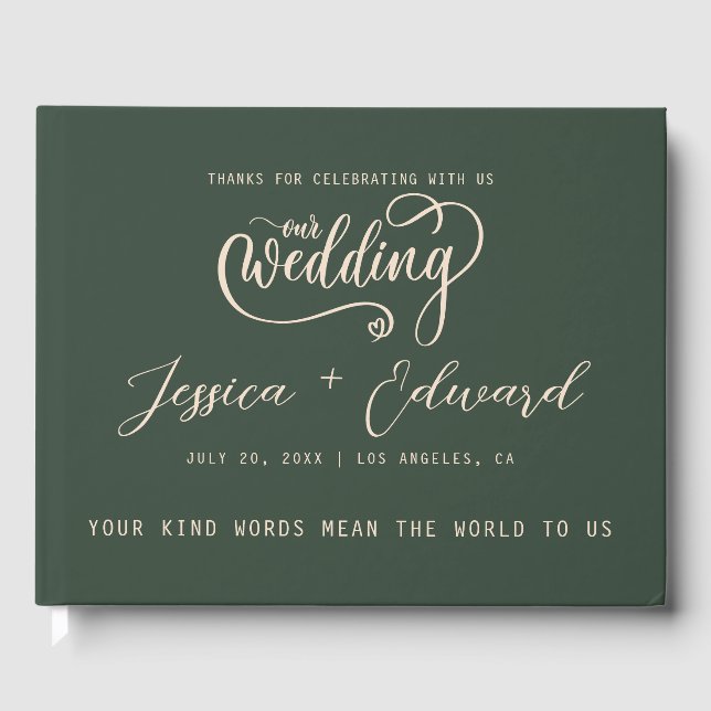 Livro De Visitas Terracotta Queimou Laranja Elegante Moderno Minima (Frente)