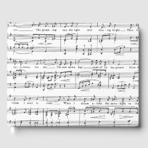 Livro De Visitas Teste padrão preto e branco da partitura