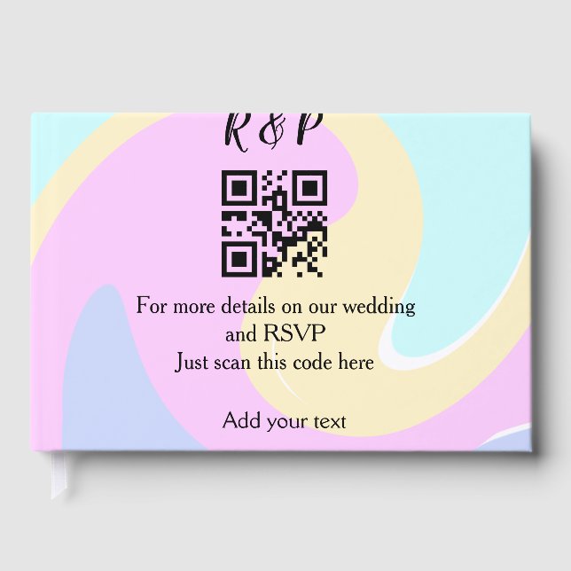 Livro De Visitas Texto de adição de nome do site de casamento rsvp  (Frente)