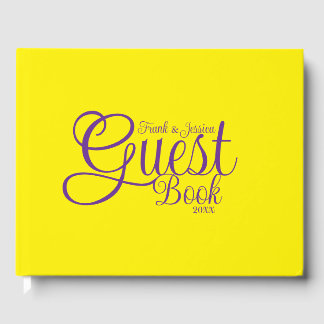 Livro De Visitas Texto de Caligrafia Roxo Moderno Elegante