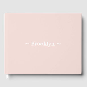 Livro De Visitas Texto de nome personalizado cor-de-rosa pincel leg