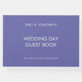 Livro De Visitas Texto Simples Personalizado Dia de Casamento Azul