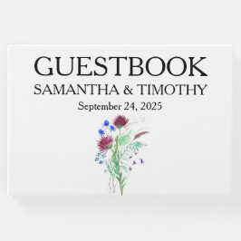 Livro De Visitas Thistle Scottish Watercolor Floral Wedding