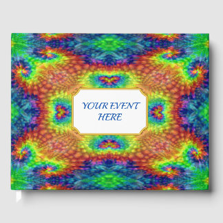 Livro De Visitas Tie Dye Sky Vintage Fractal Kaleidoscope