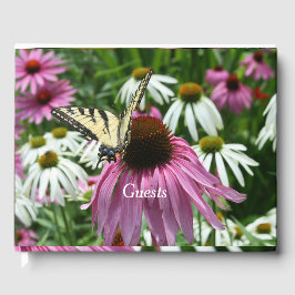 Livro De Visitas Tigre Swallowtail Buttrerfly Coneflower Guest Book