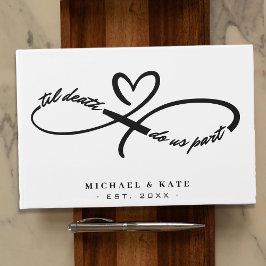 Livro De Visitas Til Death Do Us Part Infinity Símbolo Heart Weddin