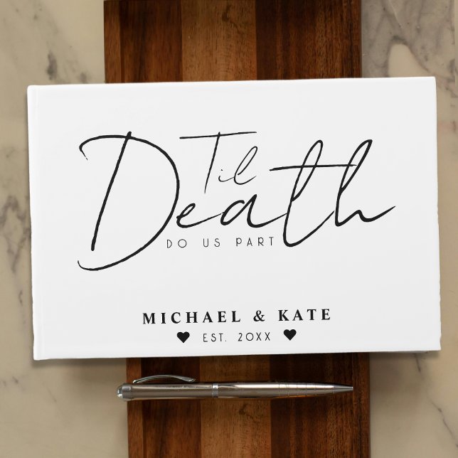 Livro De Visitas Til Death Nos Parte Casamento Branco (Til Death Do Us Part White Wedding Guest Book
)