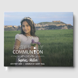 Livro De Visitas Tipografia Fotográfica Primeira Comunhão Sagrada -