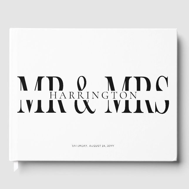 Livro De Visitas Tipografia Moderna Casamento Senhor & Senhora (Frente)