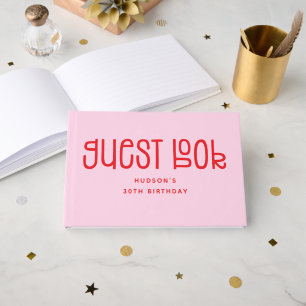 Livro De Visitas Tipografia Moderna e Divertida de Aniversário