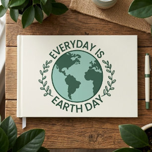 Livro De Visitas Todo Dia é Dia da Terra - Amante da Terra Verde Vi