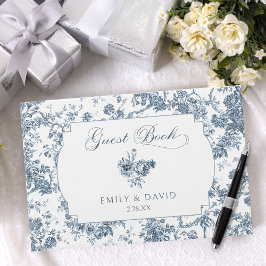 Livro De Visitas Tornozelo Azul Francês Gravado Elegante