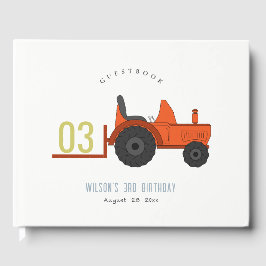 Livro De Visitas Trator De Fazenda Vermelho Cortado De Ferrugem Cri