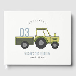 Livro De Visitas Trator Fazenda Azul Verde Cugado Crianças De Qualq